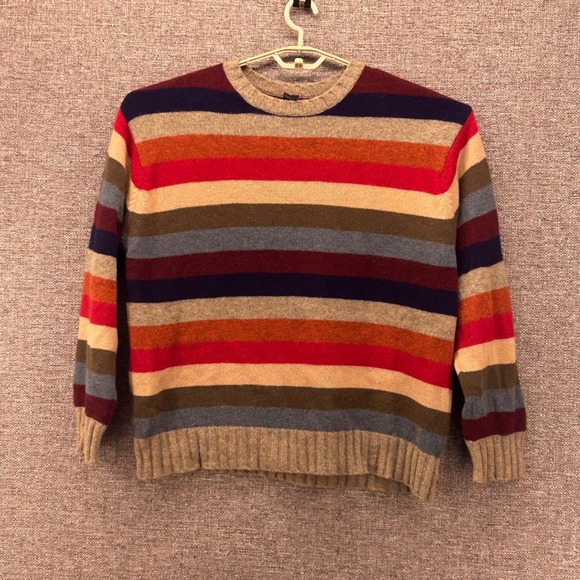GAP Mens Sweater Size XL Y2K Striped Lambswool Colorful Crew‎ Neck Pullover - Picture 1 of 12